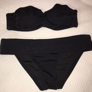 Black Victoria Secret  bandeau push-up bikini set